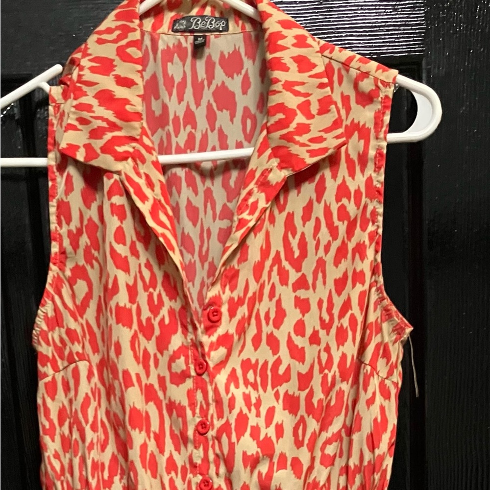 Tan and orange bebop dress